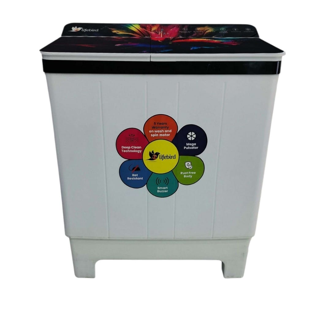 Lifebird 8.5 Kg Plastic Tub Semi Automatic Washing Machine